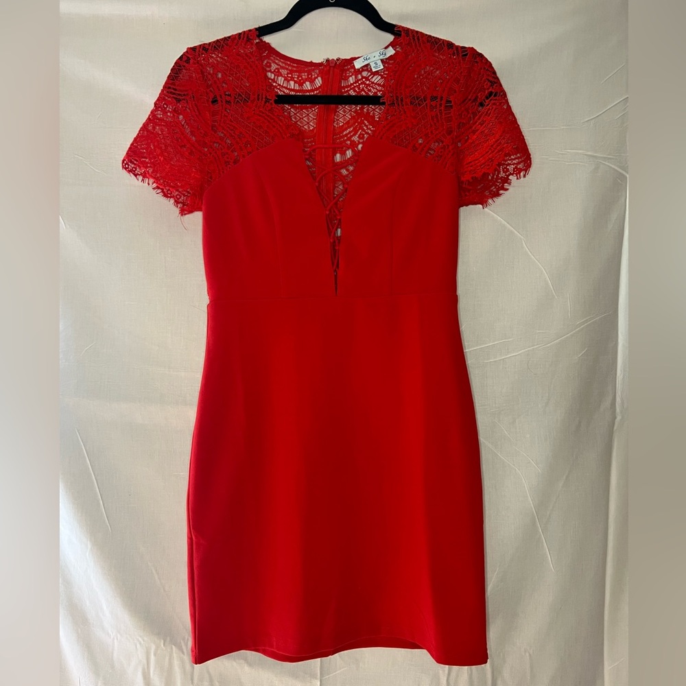She + Sky Women's Red Dress ● Red ● S